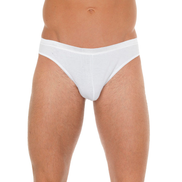 Mens White Cotton GString